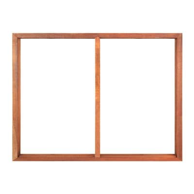 Wood Window Frame KP 2 Channel Size 60 x 100 cm Red