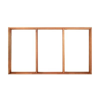 Wood Window Frame KP 3 Channel Size 50 x 100 cm Red
