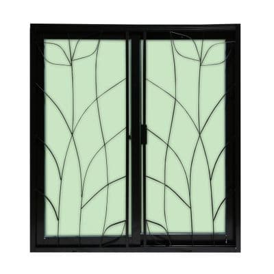 WINKING Aluminum Sliding Window with Wrought Iron and Mosquito Net (WKALWWG), 100 x 110cm