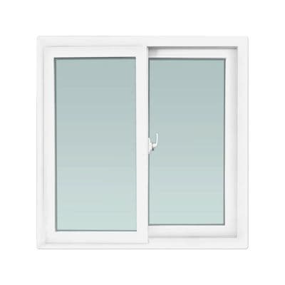 Sliding Window UPVC ECO 60 FRAMEX 2 panes + no mosquito net SS Size 100 x 100 cm White