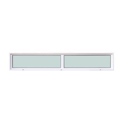 FRAMEX UPVC Fixed Window Laminated Glass (F100), 240 x 40 cm, White
