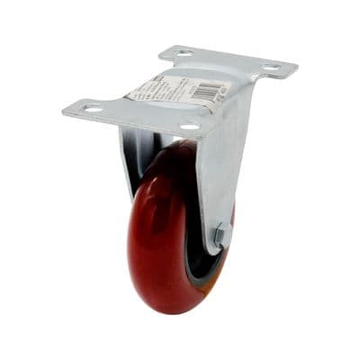 PU caster , plate, fixed 7.5cm. GIANT KINGKONG 3042-75 red