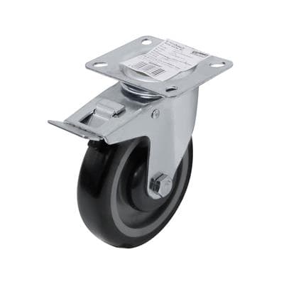 PU Caster Plate Swivel with Brake GIANT KINGKONG A-P04-125 Size 12.5 CM. Black