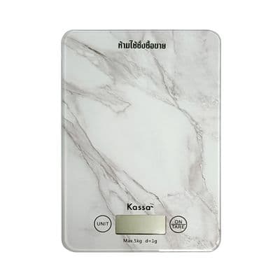KASSA Electronic Kitchen Scales (SS1032), 5 Kg./1 g., Marble Pattern