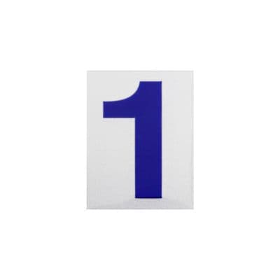 Number Signage No. 1 PANKO S 937 Size 4.7 x 6.4 CM. Silver