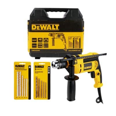 Impact Drill With Box DEWALT DWD024K-B1 Power 650 W Size 10 MM. Yellow - Black