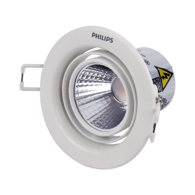 PHILIPS Round Spot Downlight LED 5W Warm White (59775 Pomeron 5W/27K), 3.5 Inch, White Color