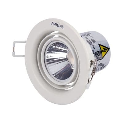 PHILIPS Round Spot Downlight LED 7W Cool White (59776 Pomeron 7W/40K), 3.5 Inch, White Color
