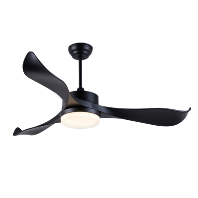 Ceiling Fanlamp Plastic ABS Tri-Color (Remote Control) LUZINO WYD52-C04 Size 52 Inch Black