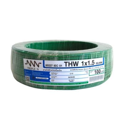 Electric Cable NNN IEC 01 THW Size 1 x 1.5 Sq.mm Lenght 100 Meter