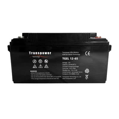 Hybrid Gel Deep Cycle Battery TRANSPOWER TGEL12-65 Voltage 12V 65A