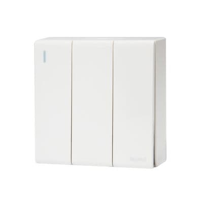 BTICINO 3 Gang One Way Switch (SMRP50104N), White Color