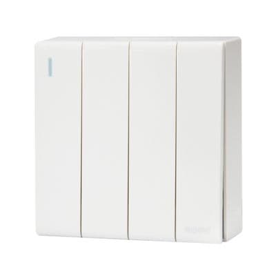BTICINO 4 Gang One Way Switch (SMRP50105N), White Color