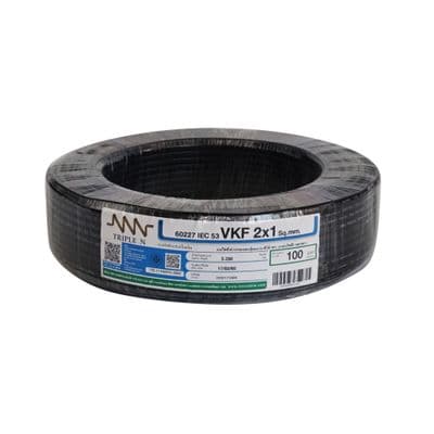 NNN Electric Cable (IEC 53 VKF), 2 x 1 Sq.mm., Lenght 100 Meter, Black