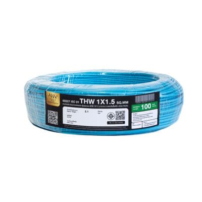 NNN GOLD Electric Cable (IEC 01 THW), 1 x 1.5 Sq.mm., Lenght 100 Meter, Blue